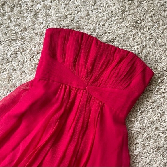 BCBGMaxAzria Rich Pink Coral Strapless Mini Cocktail Dress - Picture 3 of 9